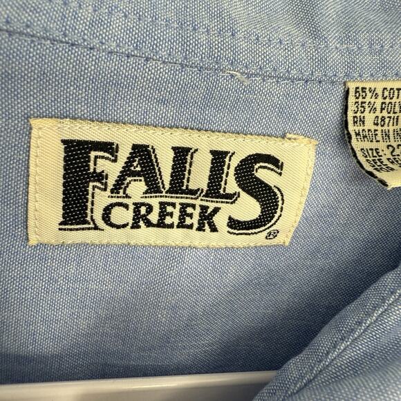 Falls Creek Christmas Embroidered Button Up Shirt Chambray size 22W Vintage - Picture 6 of 9